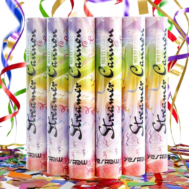 Alt view image 8 of 14 - Streamer Poppers Confetti Cannon, 6Pack YESHOW Shiny Multicolor Streamers Party Poppers for Graduation, Birthday, Wedding