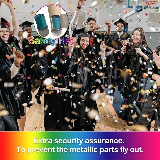 Alt view image 13 of 14 - Streamer Poppers Confetti Cannon, 6Pack YESHOW Shiny Multicolor Streamers Party Poppers for Graduation, Birthday, Wedding