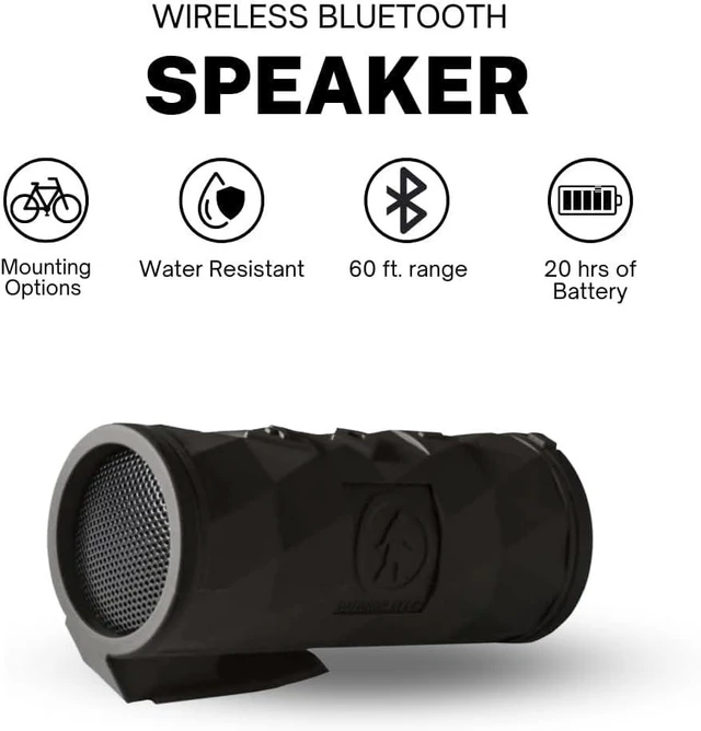 Alt view image 10 of 14 - Outdoor Tech Buckshot 2.0 Bluetooth Speaker, Black - Portable Wireless Speaker, Rugged Waterproof IPX6 - Perfect for Biking, Boats, Camping, Hiking, Pool, Beach, Golf Cart