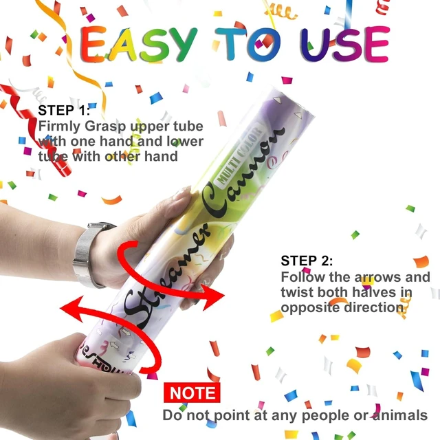 Alt view image 14 of 14 - Streamer Poppers Confetti Cannon, 6Pack YESHOW Shiny Multicolor Streamers Party Poppers for Graduation, Birthday, Wedding