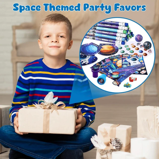 Alt view image 14 of 14 - BenLouis 84Pcs Outer Space Themed Party Favors Space Alien Coloring Books Crayons Sticker Stampers Set Bulk Classroom Prizes for Kids Astronaut Planet Birthday Party Goodie Bags Fillers