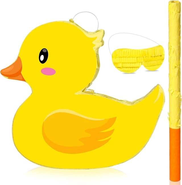 Alt view image 8 of 14 - Aoriher Duck Piñata Birthday Party Supplies Piñata with Yellow Blindfold for Party Favor Birthday Decorations