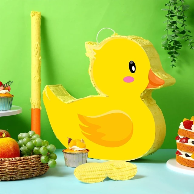 Alt view image 9 of 14 - Aoriher Duck Piñata Birthday Party Supplies Piñata with Yellow Blindfold for Party Favor Birthday Decorations