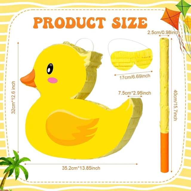 Alt view image 11 of 14 - Aoriher Duck Piñata Birthday Party Supplies Piñata with Yellow Blindfold for Party Favor Birthday Decorations