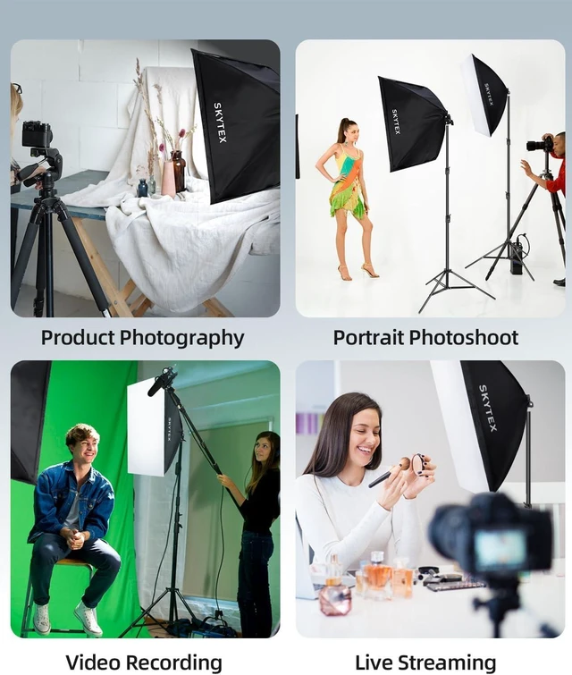 Alt view image 12 of 14 - Skytex Softbox Lighting Kit 2Pack 20x28in Soft Box | 85W 2700-6400K E27 LED Bulb Continuous Photography Lighting, Photo Studio Lights Equipment for Camera Shooting, Video Recording