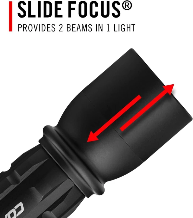 Alt view image 12 of 14 - Coast XP9R 1200 Lumen USB-C RECHARGEABLE-DUAL POWER LED Flashlight With PURE BEAM SLIDE FOCUS And Top Grade Aluminum Build