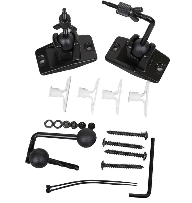 Alt view image 9 of 14 - VideoSecu 5 Black Universal Satellite and Audio Speaker Mount Bracket for Wall or Ceiling MS40B5 WM6