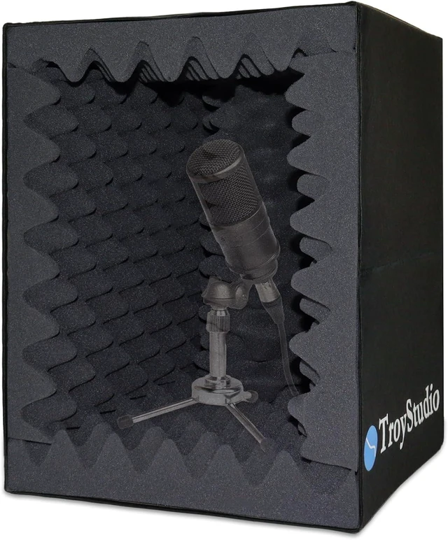 Alt view image 8 of 14 - TroyStudio Portable Vocal Booth, Large Foldable Microphone Isolation Shield, Music Recording Studio Sound Echo Absorbing Box, Desk & Stand Use Reflection Filter with Thickened Dense Acoustic Foam