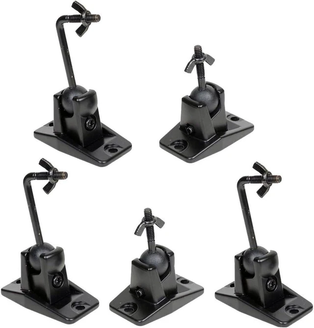 Alt view image 8 of 14 - VideoSecu 5 Black Universal Satellite and Audio Speaker Mount Bracket for Wall or Ceiling MS40B5 WM6