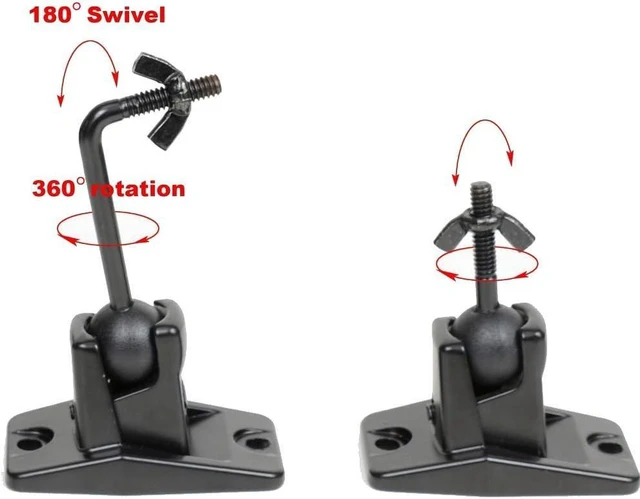 Alt view image 10 of 14 - VideoSecu 5 Black Universal Satellite and Audio Speaker Mount Bracket for Wall or Ceiling MS40B5 WM6