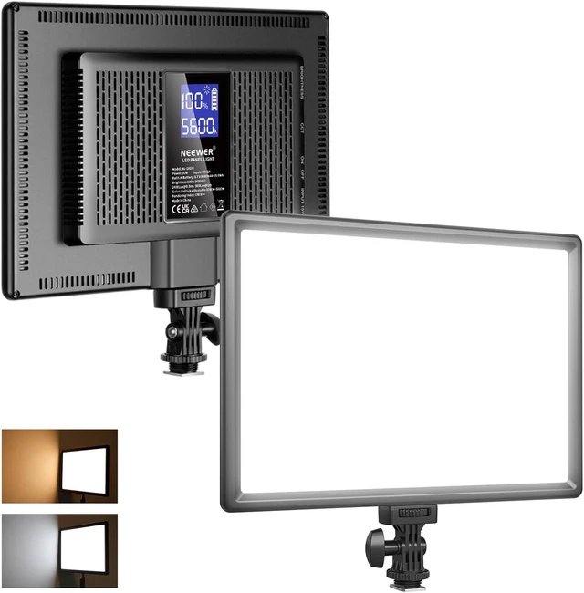 Alt view image 8 of 14 - NEEWER 192 LED Video Light Panel, 20W Ultra Thin Bi Color Dimmable DSLR Camera Soft Light, 4000mAh Lithium Battery, 3200K-5600K CRI97+, Key Lighting for Studio Photography Recording Streaming