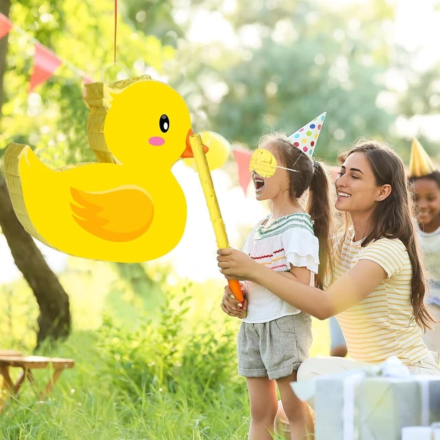 Alt view image 12 of 14 - Aoriher Duck Piñata Birthday Party Supplies Piñata with Yellow Blindfold for Party Favor Birthday Decorations