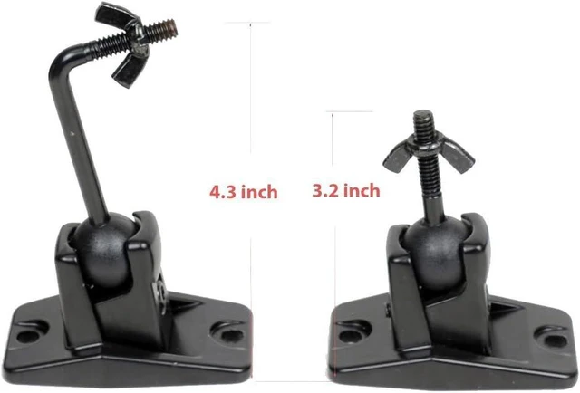 Alt view image 11 of 14 - VideoSecu 5 Black Universal Satellite and Audio Speaker Mount Bracket for Wall or Ceiling MS40B5 WM6