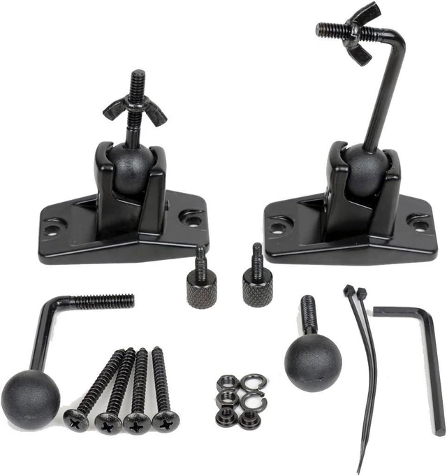 Alt view image 14 of 14 - VideoSecu 5 Black Universal Satellite and Audio Speaker Mount Bracket for Wall or Ceiling MS40B5 WM6