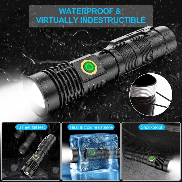 Alt view image 14 of 14 - Karrong Flashlights High Lumens Rechargeable(Battery Included), Super Bright Powerful Small Magnetic Flashlight, 6 Mode, Zoomable, Waterproof, Handheld Flashlight for Camping Hiking