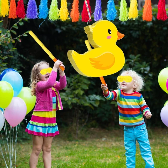 Alt view image 14 of 14 - Aoriher Duck Piñata Birthday Party Supplies Piñata with Yellow Blindfold for Party Favor Birthday Decorations