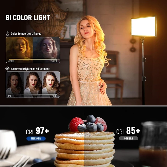 Alt view image 13 of 14 - NEEWER 192 LED Video Light Panel, 20W Ultra Thin Bi Color Dimmable DSLR Camera Soft Light, 4000mAh Lithium Battery, 3200K-5600K CRI97+, Key Lighting for Studio Photography Recording Streaming