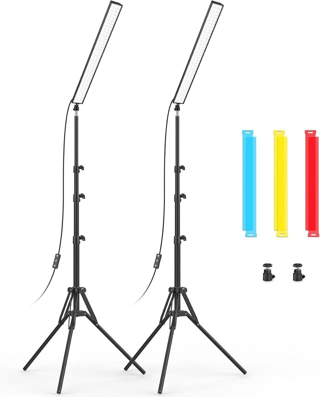 Alt view image 8 of 14 - Unicucp 2 Pack LED Video Light Stick Kit with 62.99'' Tripod/Color Filter