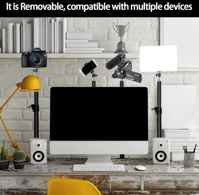 Alt view image 12 of 12 - LED Desk Bi-Color Video Light, Key Light with C-Clamp Stand, 2700K-5700K Dimmable, Wireless Remote, Studio Photography Lighting