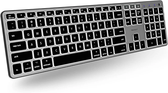 Alt view image 8 of 14 - Macally Backlit Bluetooth Keyboard for Mac - Compatible Apple Keyboard Wireless - Multi-Device for MacBook Pro/Air, iMac, iMac Pro, Mac mini/Pro