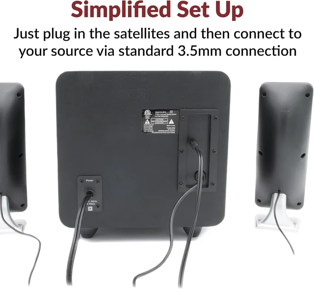 Alt view image 13 of 14 - Cyber Acoustics CA-3610 2.1 Multimedia Speaker System with Subwoofer, Perfect Computer Speakers for PC or Mac, Great for Music, Movies, and Gaming