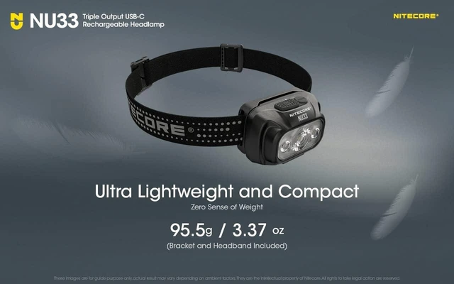 Alt view image 14 of 14 - Nitecore NU33 700 Lumen Camping Headlamp, USB-C Rechargeable, Lightweight with White, Red, and Reading LEDs Sticker