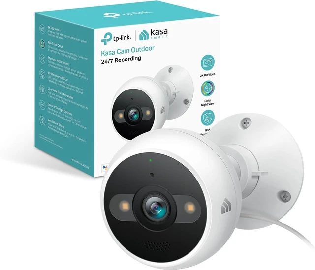 Alt view image 8 of 14 - Kasa 2K+ Outdoor Wired Security Camera - Person/Motion Detection, 24/7 Recording, 2-Way Audio, Siren, Starlight Color Night Vision, Subscription-Free Local Storage or Optional Cloud, KC420WS