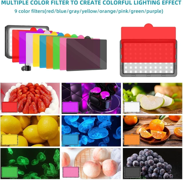 Alt view image 9 of 14 - LED Video Light Kit 2Pcs, Hagibis Studio Lights 18 Color Filters for Photography Lighting with Adjustable Tripod Stand Streaming Lights for Photo Camera Recording Computer Zoom Stream TikTok YouTube