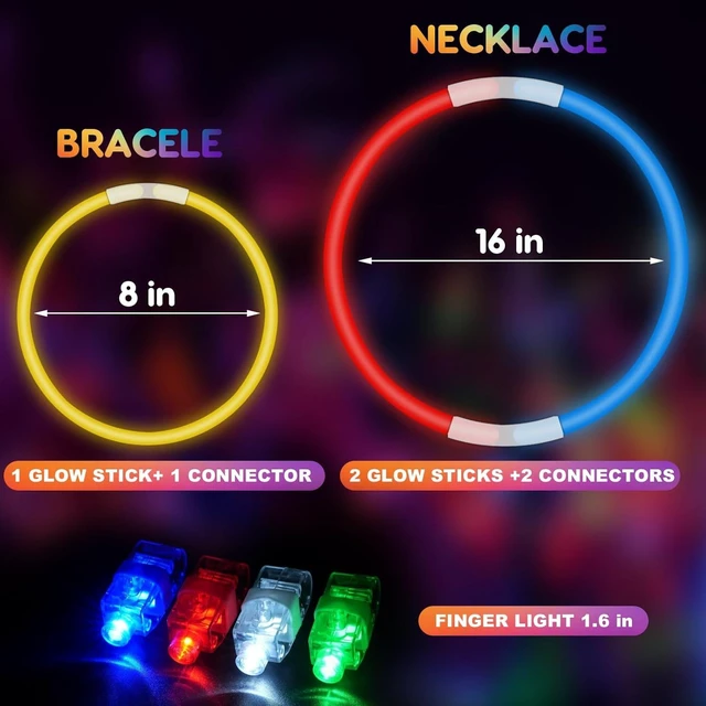Alt view image 11 of 14 - SHQDD 500 Glow Sticks Set, Glow in the Dark Party Supplies for Kids Adults - 200 Glow Sticks + 300 Accessories to DIY Bracelets/Necklaces/Glasses, Neon Party Favors for Birthday, Festivals, Concert