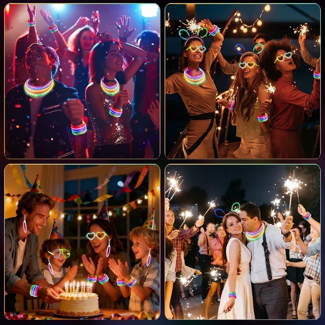 Alt view image 14 of 14 - SHQDD 500 Glow Sticks Set, Glow in the Dark Party Supplies for Kids Adults - 200 Glow Sticks + 300 Accessories to DIY Bracelets/Necklaces/Glasses, Neon Party Favors for Birthday, Festivals, Concert