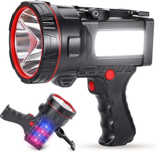 Alt view image 8 of 14 - Super Bright Handheld LED Flashlight, High Lumen Portable Searchlight, USB Rechargeable Torch, Durable Waterproof Emergency Light for Camping, Hiking, Fishing, Night Walking, Power Outages Use