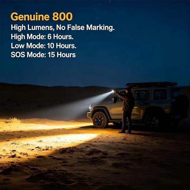 Alt view image 9 of 14 - BUYSIGHT Rechargeable Spotlight Flashlight, TURE 800 lumens IPX7 Waterproof Flashlight Hunting Lamp with red Filter (Black)