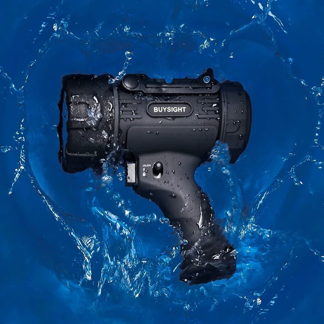 Alt view image 10 of 14 - BUYSIGHT Rechargeable Spotlight Flashlight, TURE 800 lumens IPX7 Waterproof Flashlight Hunting Lamp with red Filter (Black)