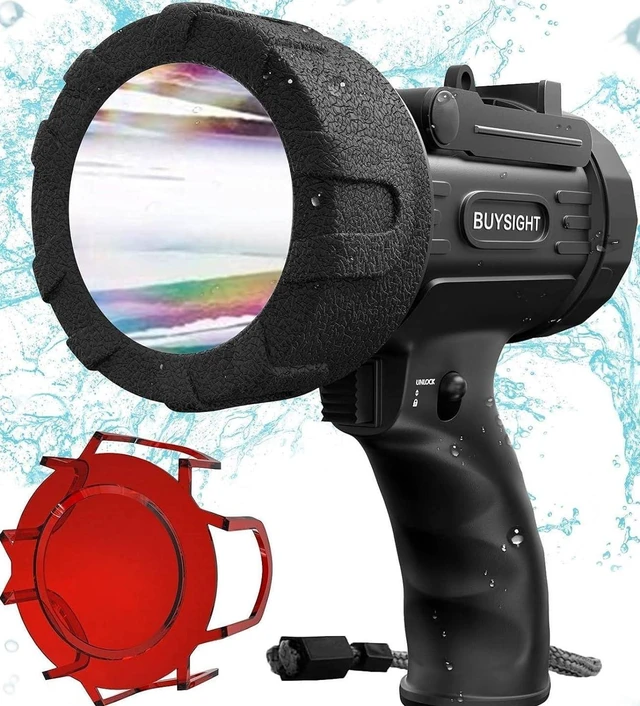 Alt view image 8 of 14 - BUYSIGHT Rechargeable Spotlight Flashlight, TURE 800 lumens IPX7 Waterproof Flashlight Hunting Lamp with red Filter (Black)