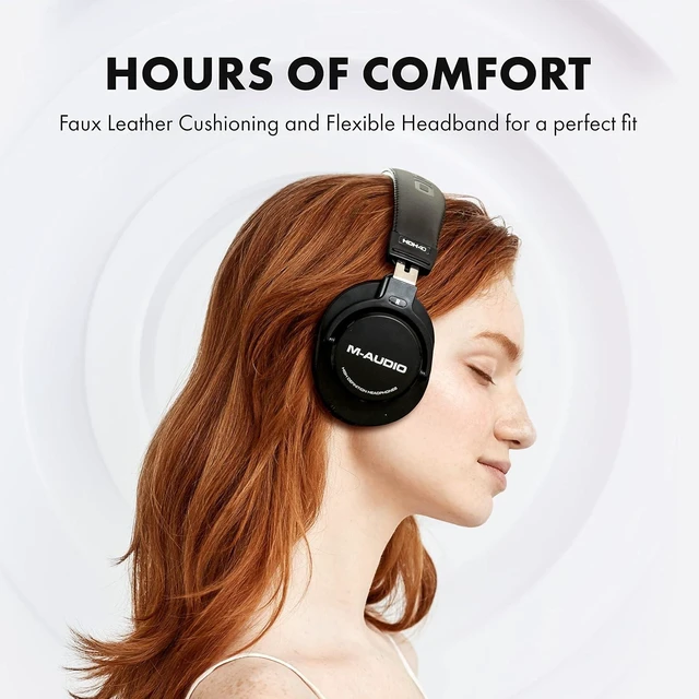 Alt view image 10 of 14 - M-AUDIO HDH40 - Over Ear Studio Headphones with Closed Back Design, Flexible Headband and 2.7m Cable for Studio Monitoring, Podcasting and Recording