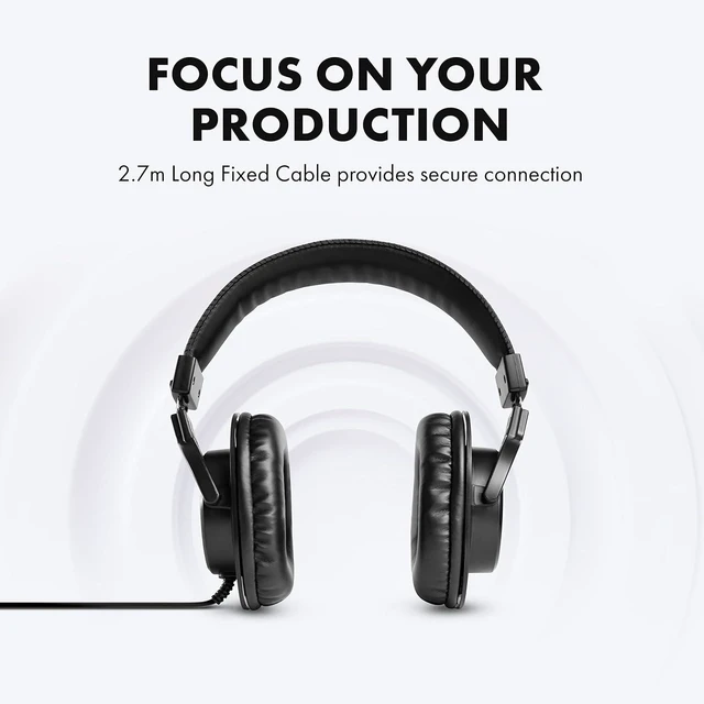 Alt view image 11 of 14 - M-AUDIO HDH40 - Over Ear Studio Headphones with Closed Back Design, Flexible Headband and 2.7m Cable for Studio Monitoring, Podcasting and Recording