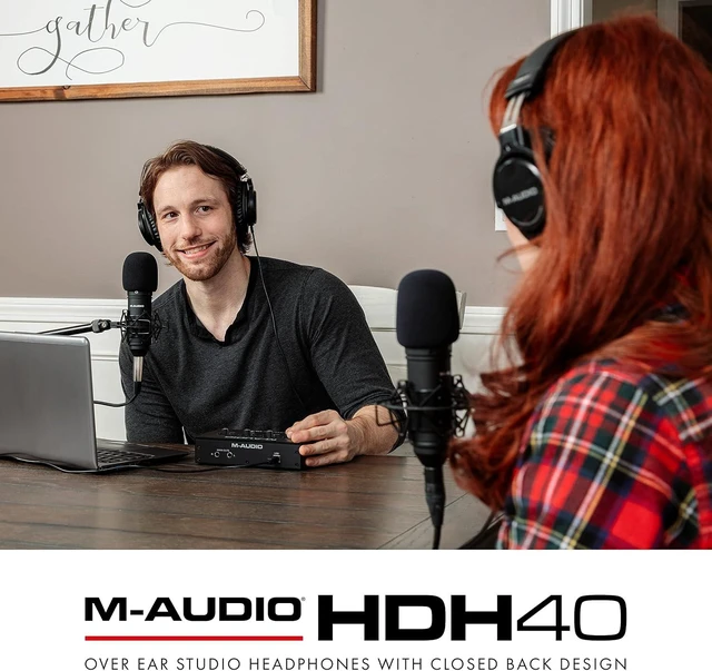 Alt view image 14 of 14 - M-AUDIO HDH40 - Over Ear Studio Headphones with Closed Back Design, Flexible Headband and 2.7m Cable for Studio Monitoring, Podcasting and Recording