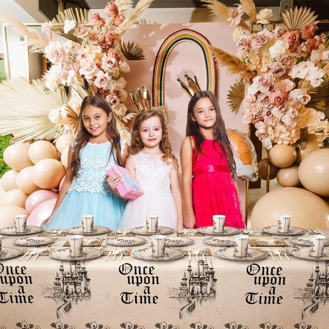Alt view image 10 of 14 - AIBIIN Fairytale Party Decorations Once Upon a Time Birthday Party Supplies Dinnerware Tableware Set Castle Opening Book Paper Plates Supplies for Birthday Baby Shower Decorations Serve 24