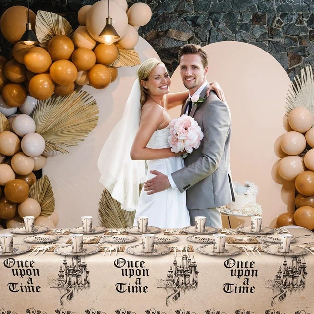 Alt view image 12 of 14 - AIBIIN Fairytale Party Decorations Once Upon a Time Birthday Party Supplies Dinnerware Tableware Set Castle Opening Book Paper Plates Supplies for Birthday Baby Shower Decorations Serve 24