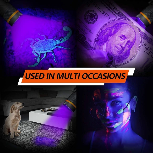Alt view image 11 of 14 - NICRON UV Flashlight, N72-UV 800LM White Light, Freely Switch Between White Light and UV Light Detector for Dog Urine, Wet Stains Bed Bugs,Camping, Outdoor,Maintain (18650/AAA Not Included)