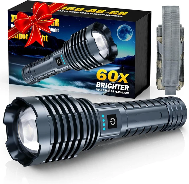 Alt view image 8 of 14 - Weoxi Super Bright Rechargeable Flashlights 2400.000 High Lumen, Powerful LED Flashlight, IPX7 Waterproof Floodlight & Spotlight Flashlight 2-in-1 W/5 Modes for Camping, Emergency, Search & Rescue