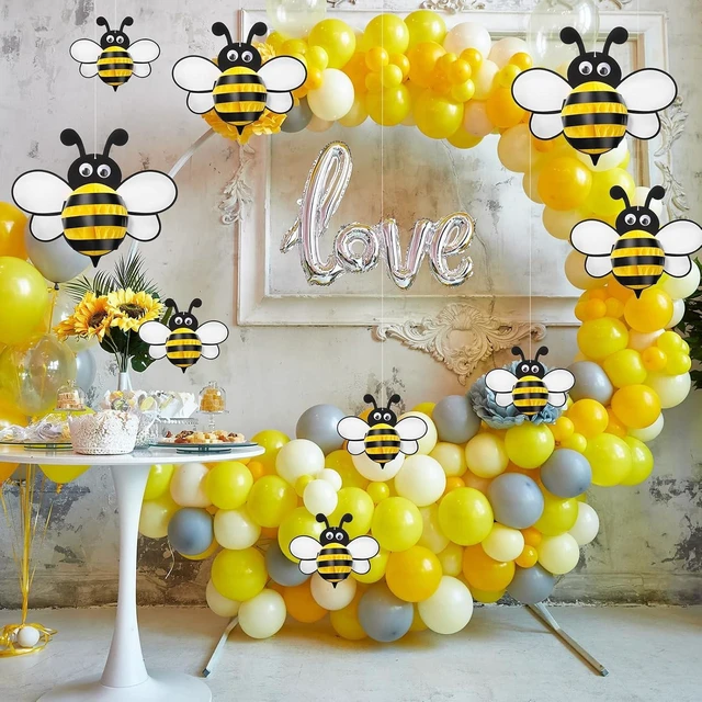 Alt view image 11 of 12 - Amyhill 12 Pcs Large Bee Birthday Party Decorations Hanging 3D Bee Honeycomb Centerpieces Table Toppers Decoration for Birthday Baby Shower Party Supplies