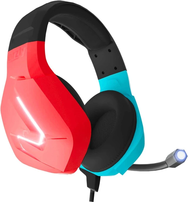 Alt view image 8 of 14 - Orzly Gaming Headset with Mic for Nintendo Switch OLED and Lite Joycon Color Match with Led Light Microphone & Remote - Hornet RXH-20 Tanami Edition