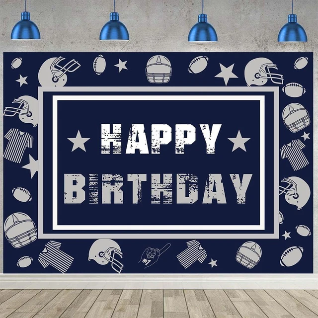 Alt view image 7 of 12 - Football Backdrop for Birthday Party 8x6FT Navy Blue Helmet Cowboy Photography Background Football Team Banner Sports Fans Party Supplies(96x72 inch)