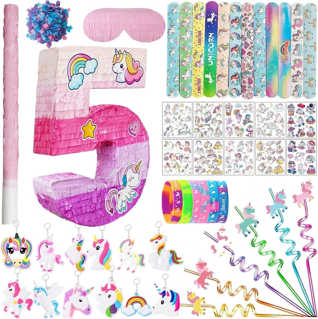 Alt view image 8 of 14 - Number 5 Unicorn Pinata for Girls 5th Birthday Party with Party Favors Supplies for 5 year old Birthday Party Game Decorations (Number 5)