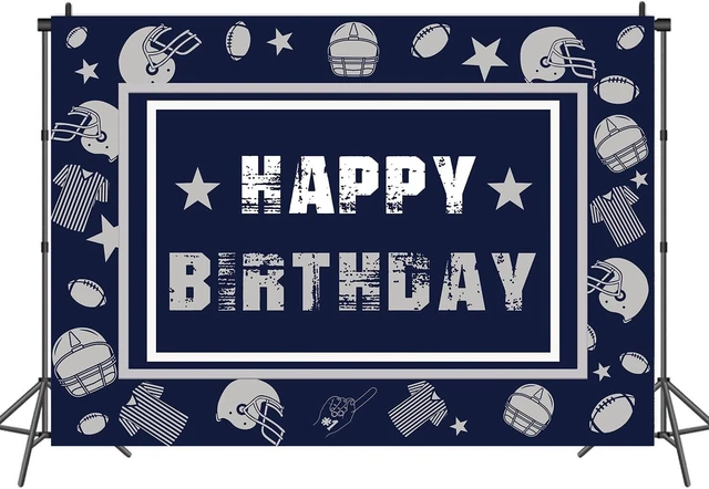 Alt view image 8 of 12 - Football Backdrop for Birthday Party 8x6FT Navy Blue Helmet Cowboy Photography Background Football Team Banner Sports Fans Party Supplies(96x72 inch)