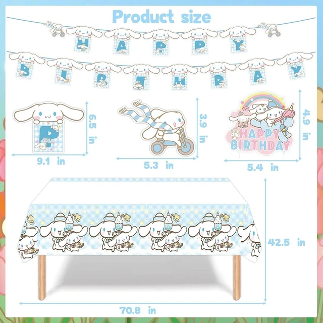 Alt view image 10 of 14 - Birthday Party Decorations, Cute Party Supplies Include Banner, latex Balloons, Hanging Swirls, Foil Balloon, Cake Cupcake Toppers, Tablecloth for Theme Party