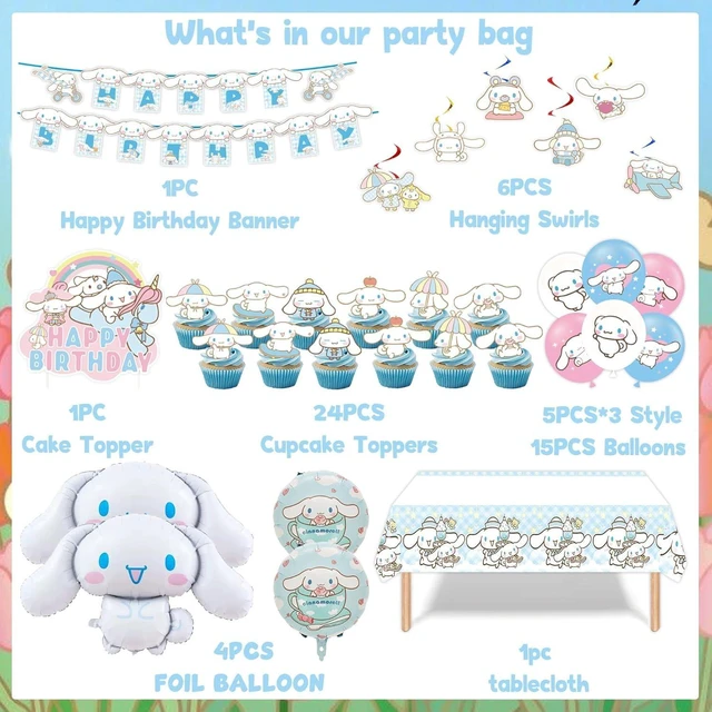 Alt view image 9 of 14 - Birthday Party Decorations, Cute Party Supplies Include Banner, latex Balloons, Hanging Swirls, Foil Balloon, Cake Cupcake Toppers, Tablecloth for Theme Party