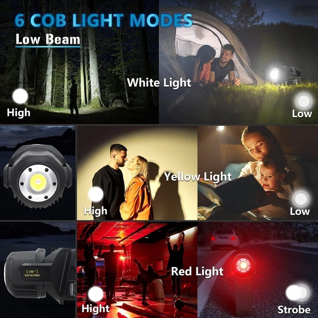 Alt view image 11 of 14 - Spotlight 3000000 Lumens, 9 Modes Rechargeable Led Spotlight Flashlight with 350° Rotate Head, Super Bright Spot Lights Outdoor Handheld, IPX6 Waterproof Solar Flashlight As Seen on TV, XX-Large