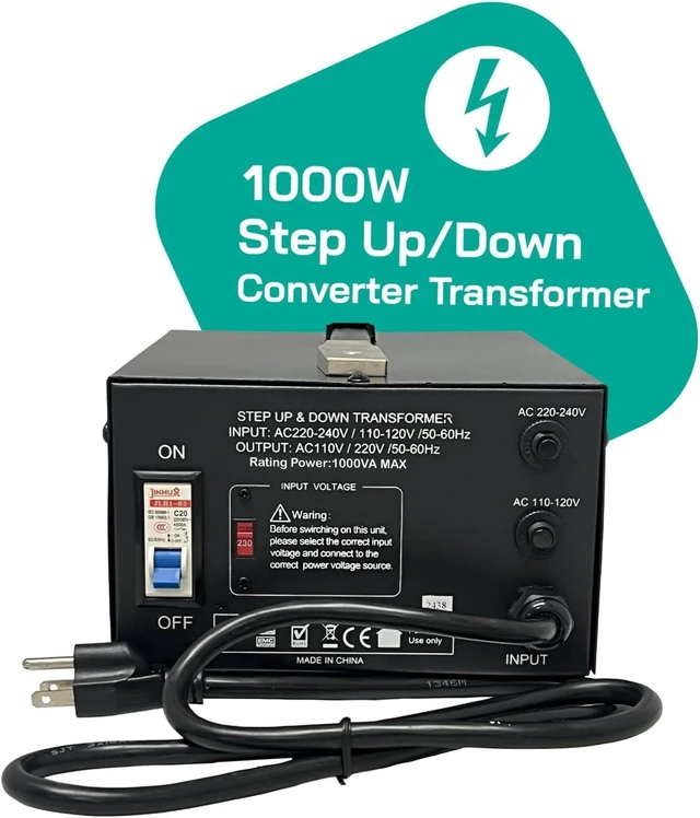 Alt view image 11 of 14 - LiteFuze LT Series 1000 Watt Voltage Converter Transformer Step Up/Down - 110v to 220v / 220v to 110v Power Converter - Fully Grounded Cord - Universal Socket, CE Certified